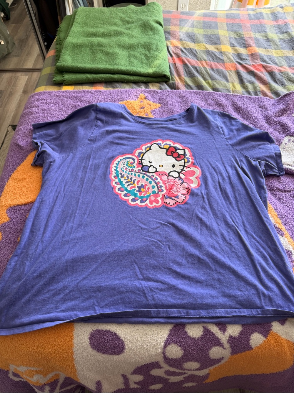 Plus Size 3XL Purple Sanrio Hello Kitty Vera Bradley Paisley Shirt